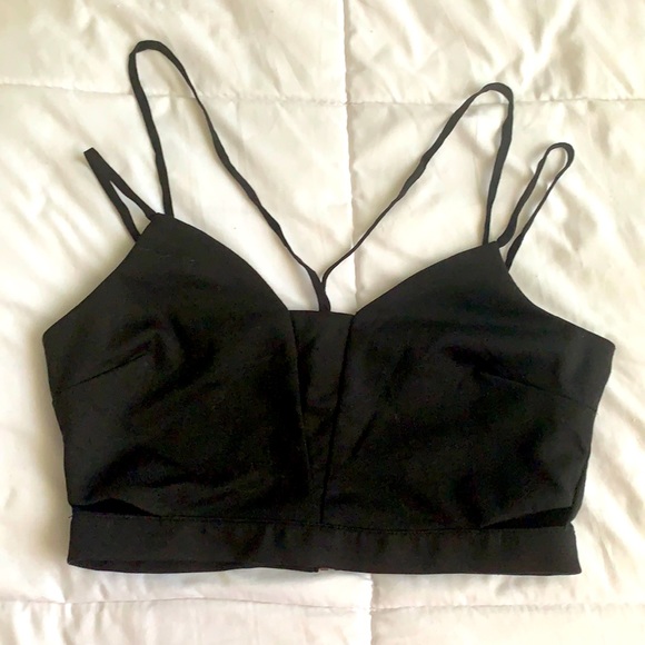 Forever 21 black adjustable strap crop top - Picture 1 of 5